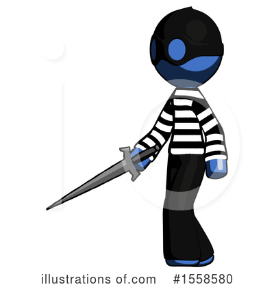 Royalty-Free (RF) Blue Design Mascot Clipart Illustration by Leo Blanchette - Stock Sample #1558580