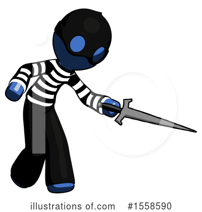Royalty-Free (RF) Blue Design Mascot Clipart Illustration by Leo Blanchette - Stock Sample #1558590