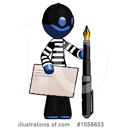Royalty-Free (RF) Blue Design Mascot Clipart Illustration by Leo Blanchette - Stock Sample #1558603