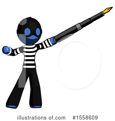 Royalty-Free (RF) Blue Design Mascot Clipart Illustration by Leo Blanchette - Stock Sample #1558609