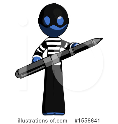 Royalty-Free (RF) Blue Design Mascot Clipart Illustration by Leo Blanchette - Stock Sample #1558641