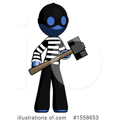 Royalty-Free (RF) Blue Design Mascot Clipart Illustration by Leo Blanchette - Stock Sample #1558653