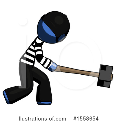 Royalty-Free (RF) Blue Design Mascot Clipart Illustration by Leo Blanchette - Stock Sample #1558654