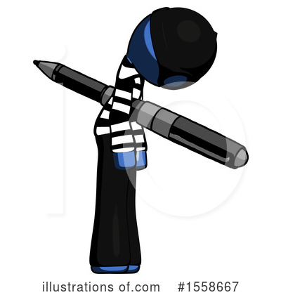 Royalty-Free (RF) Blue Design Mascot Clipart Illustration by Leo Blanchette - Stock Sample #1558667