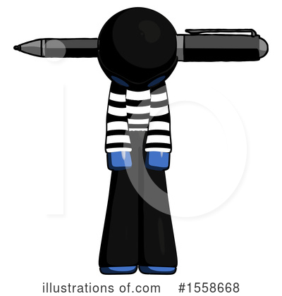 Royalty-Free (RF) Blue Design Mascot Clipart Illustration by Leo Blanchette - Stock Sample #1558668