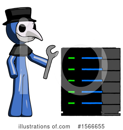 Royalty-Free (RF) Blue Design Mascot Clipart Illustration by Leo Blanchette - Stock Sample #1566655