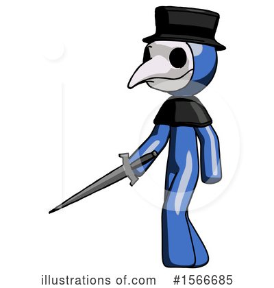 Royalty-Free (RF) Blue Design Mascot Clipart Illustration by Leo Blanchette - Stock Sample #1566685