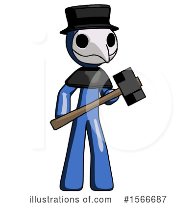 Royalty-Free (RF) Blue Design Mascot Clipart Illustration by Leo Blanchette - Stock Sample #1566687