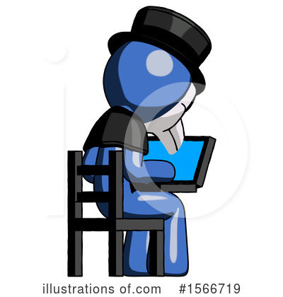 Royalty-Free (RF) Blue Design Mascot Clipart Illustration by Leo Blanchette - Stock Sample #1566719