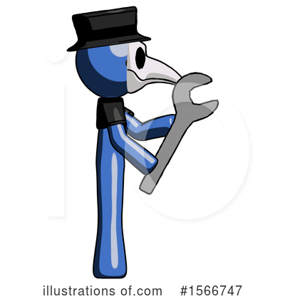 Royalty-Free (RF) Blue Design Mascot Clipart Illustration by Leo Blanchette - Stock Sample #1566747