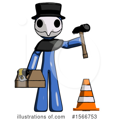 Royalty-Free (RF) Blue Design Mascot Clipart Illustration by Leo Blanchette - Stock Sample #1566753