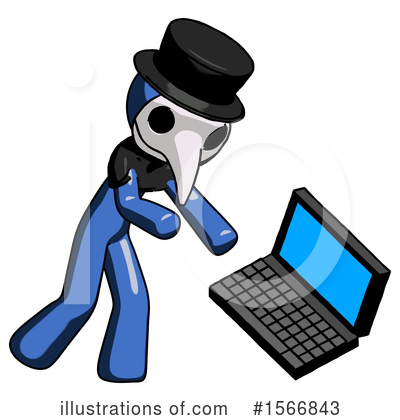 Royalty-Free (RF) Blue Design Mascot Clipart Illustration by Leo Blanchette - Stock Sample #1566843