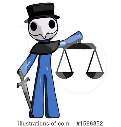 Royalty-Free (RF) Blue Design Mascot Clipart Illustration by Leo Blanchette - Stock Sample #1566852