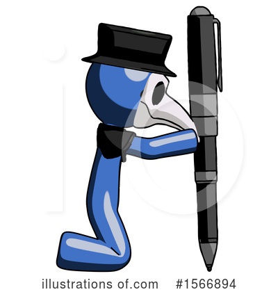 Royalty-Free (RF) Blue Design Mascot Clipart Illustration by Leo Blanchette - Stock Sample #1566894