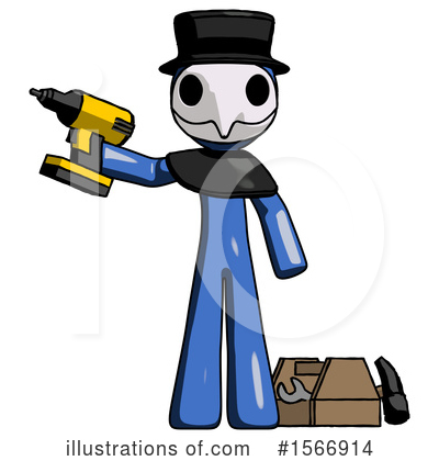 Royalty-Free (RF) Blue Design Mascot Clipart Illustration by Leo Blanchette - Stock Sample #1566914