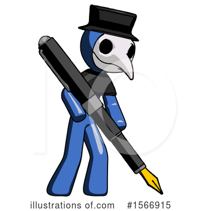 Royalty-Free (RF) Blue Design Mascot Clipart Illustration by Leo Blanchette - Stock Sample #1566915