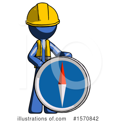 Royalty-Free (RF) Blue Design Mascot Clipart Illustration by Leo Blanchette - Stock Sample #1570842