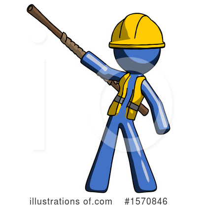 Royalty-Free (RF) Blue Design Mascot Clipart Illustration by Leo Blanchette - Stock Sample #1570846