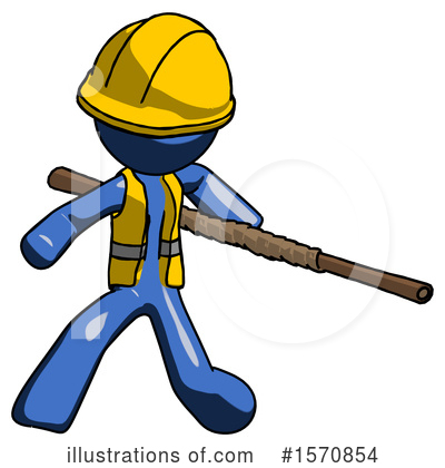 Royalty-Free (RF) Blue Design Mascot Clipart Illustration by Leo Blanchette - Stock Sample #1570854