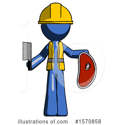 Royalty-Free (RF) Blue Design Mascot Clipart Illustration by Leo Blanchette - Stock Sample #1570858