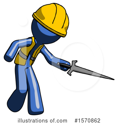 Royalty-Free (RF) Blue Design Mascot Clipart Illustration by Leo Blanchette - Stock Sample #1570862