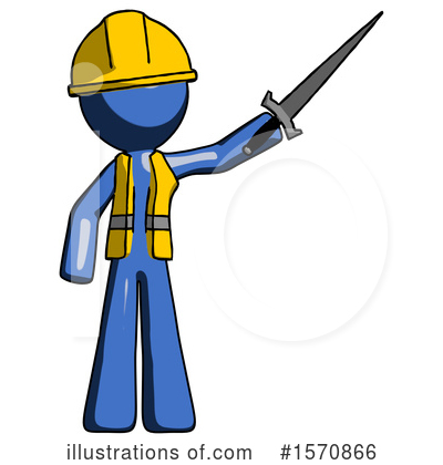 Royalty-Free (RF) Blue Design Mascot Clipart Illustration by Leo Blanchette - Stock Sample #1570866