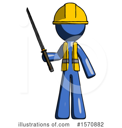 Royalty-Free (RF) Blue Design Mascot Clipart Illustration by Leo Blanchette - Stock Sample #1570882