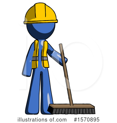 Royalty-Free (RF) Blue Design Mascot Clipart Illustration by Leo Blanchette - Stock Sample #1570895