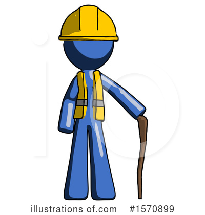 Royalty-Free (RF) Blue Design Mascot Clipart Illustration by Leo Blanchette - Stock Sample #1570899