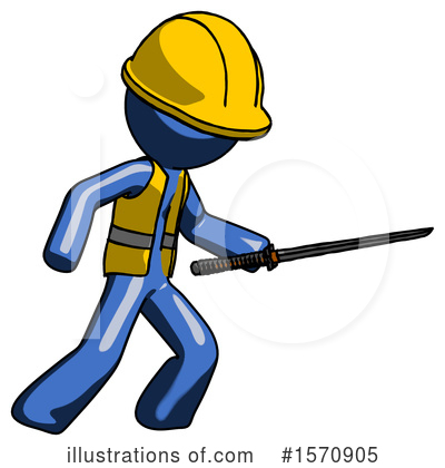 Royalty-Free (RF) Blue Design Mascot Clipart Illustration by Leo Blanchette - Stock Sample #1570905
