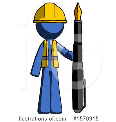 Royalty-Free (RF) Blue Design Mascot Clipart Illustration by Leo Blanchette - Stock Sample #1570915