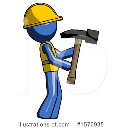 Royalty-Free (RF) Blue Design Mascot Clipart Illustration by Leo Blanchette - Stock Sample #1570935
