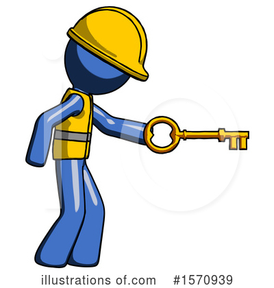 Royalty-Free (RF) Blue Design Mascot Clipart Illustration by Leo Blanchette - Stock Sample #1570939