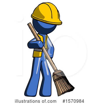 Royalty-Free (RF) Blue Design Mascot Clipart Illustration by Leo Blanchette - Stock Sample #1570984