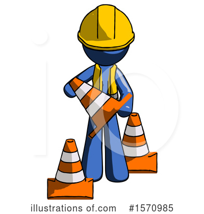 Royalty-Free (RF) Blue Design Mascot Clipart Illustration by Leo Blanchette - Stock Sample #1570985