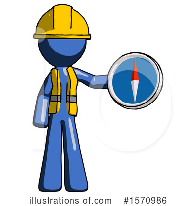 Royalty-Free (RF) Blue Design Mascot Clipart Illustration by Leo Blanchette - Stock Sample #1570986
