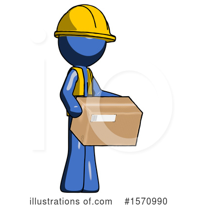 Royalty-Free (RF) Blue Design Mascot Clipart Illustration by Leo Blanchette - Stock Sample #1570990