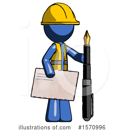 Royalty-Free (RF) Blue Design Mascot Clipart Illustration by Leo Blanchette - Stock Sample #1570996