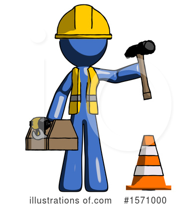 Royalty-Free (RF) Blue Design Mascot Clipart Illustration by Leo Blanchette - Stock Sample #1571000