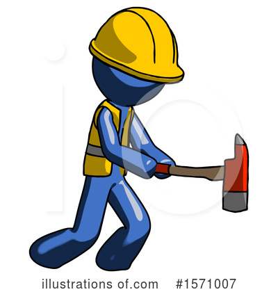 Royalty-Free (RF) Blue Design Mascot Clipart Illustration by Leo Blanchette - Stock Sample #1571007
