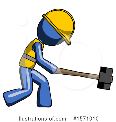 Royalty-Free (RF) Blue Design Mascot Clipart Illustration by Leo Blanchette - Stock Sample #1571010