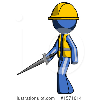 Royalty-Free (RF) Blue Design Mascot Clipart Illustration by Leo Blanchette - Stock Sample #1571014