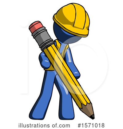 Royalty-Free (RF) Blue Design Mascot Clipart Illustration by Leo Blanchette - Stock Sample #1571018