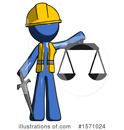 Royalty-Free (RF) Blue Design Mascot Clipart Illustration by Leo Blanchette - Stock Sample #1571024