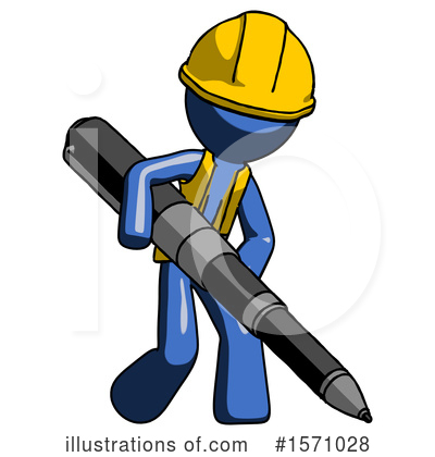 Royalty-Free (RF) Blue Design Mascot Clipart Illustration by Leo Blanchette - Stock Sample #1571028