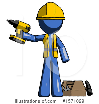 Royalty-Free (RF) Blue Design Mascot Clipart Illustration by Leo Blanchette - Stock Sample #1571029