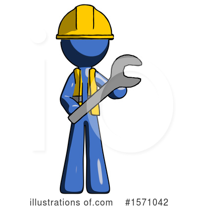 Royalty-Free (RF) Blue Design Mascot Clipart Illustration by Leo Blanchette - Stock Sample #1571042