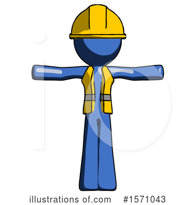 Royalty-Free (RF) Blue Design Mascot Clipart Illustration by Leo Blanchette - Stock Sample #1571043