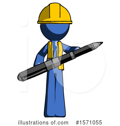 Royalty-Free (RF) Blue Design Mascot Clipart Illustration by Leo Blanchette - Stock Sample #1571055