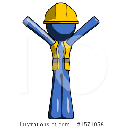 Royalty-Free (RF) Blue Design Mascot Clipart Illustration by Leo Blanchette - Stock Sample #1571058
